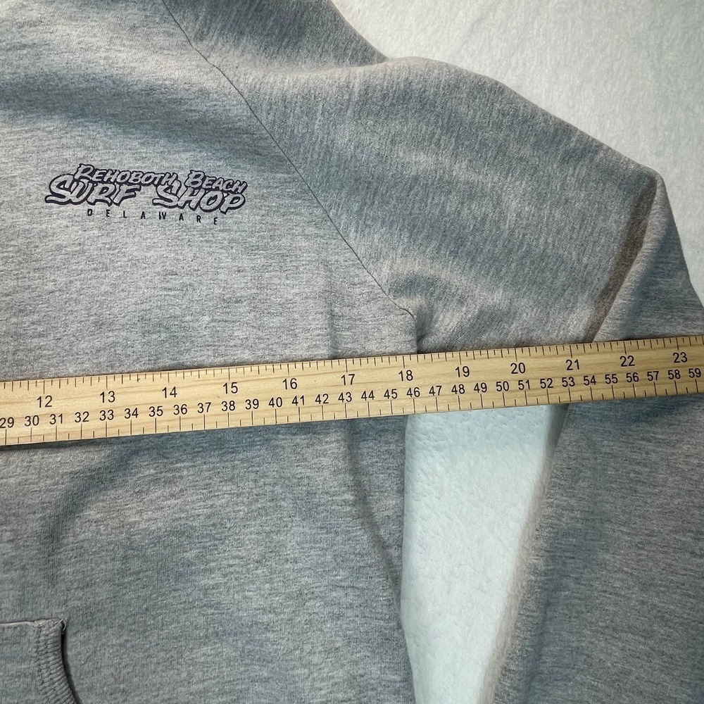 American Apparel Zip Hoodie Womens M Gray Rehoboth Beach Mermaid Surf Nautical - Picture 3 of 9